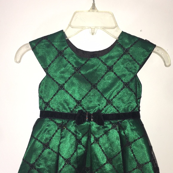 SOLD ON VINTED—Girls Jona Michelle Green and Black Holiday Dress Size 3T - Picture 2 of 6